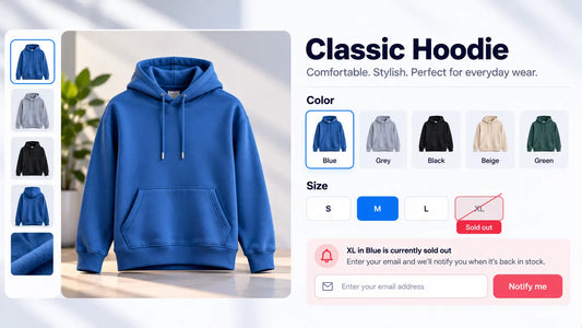 Size and color waitlists on Shopify